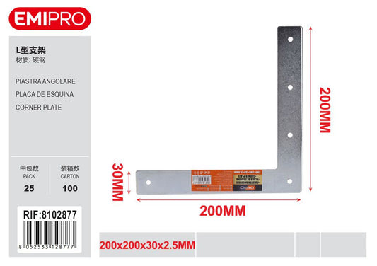 Piastra Angolare 200*200*30*2.5mm