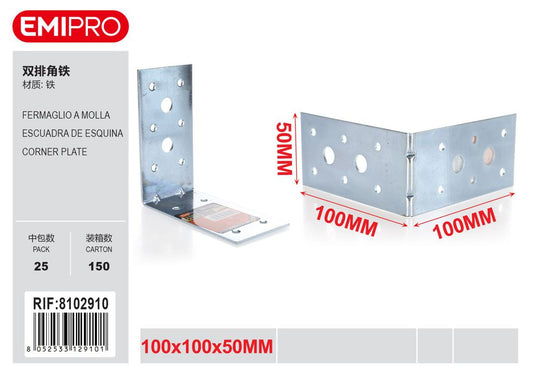 Piastra Angolare 100*100*50mm 2mm