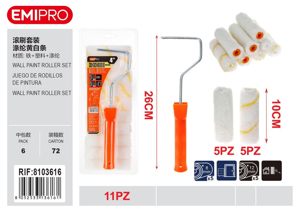 wall Paint Roller Set 11Pz