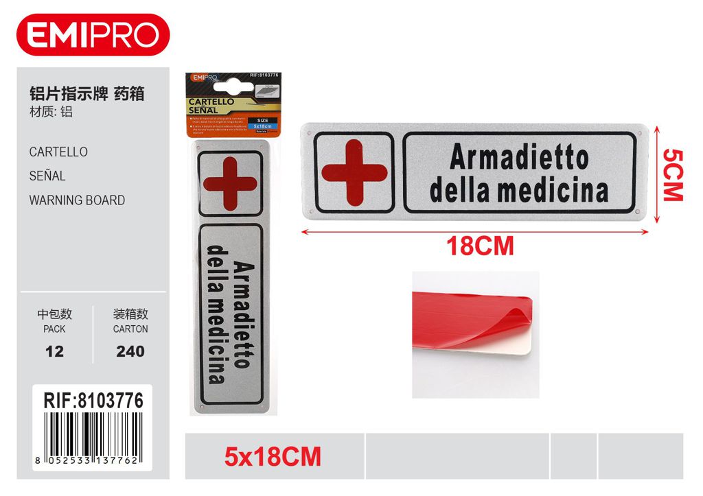 Cartello 5*18cm