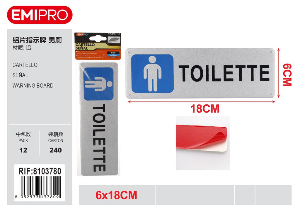 Cartello 6*18cm
