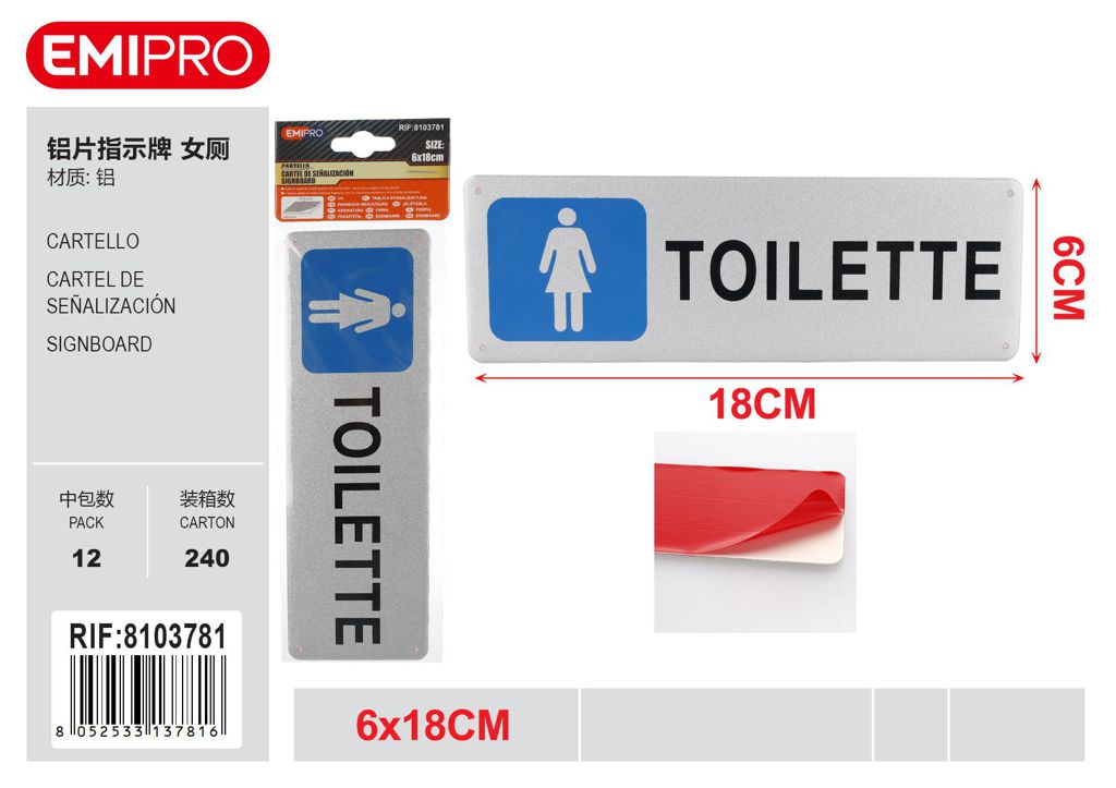 Cartello 6*18cm