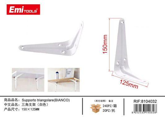Supporto Triangolare Bianco 150*125mm