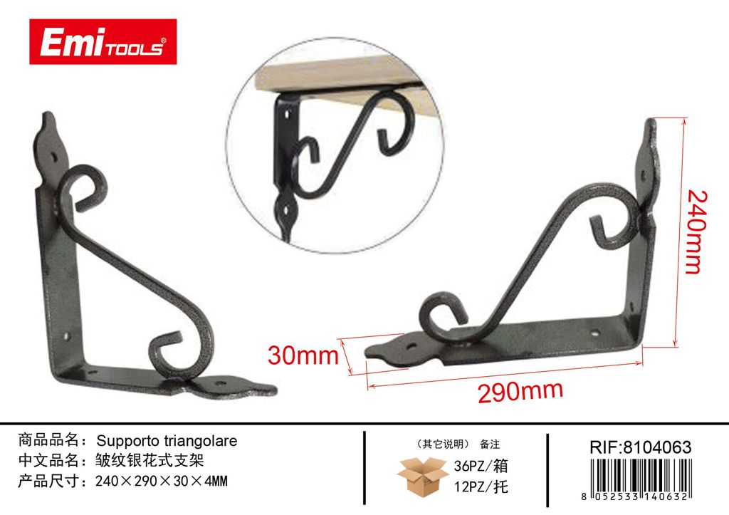 Supporto Triangolare 240*290*30*4.0mm
