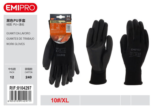 Guanti In Poliuretano Nero Xl/10