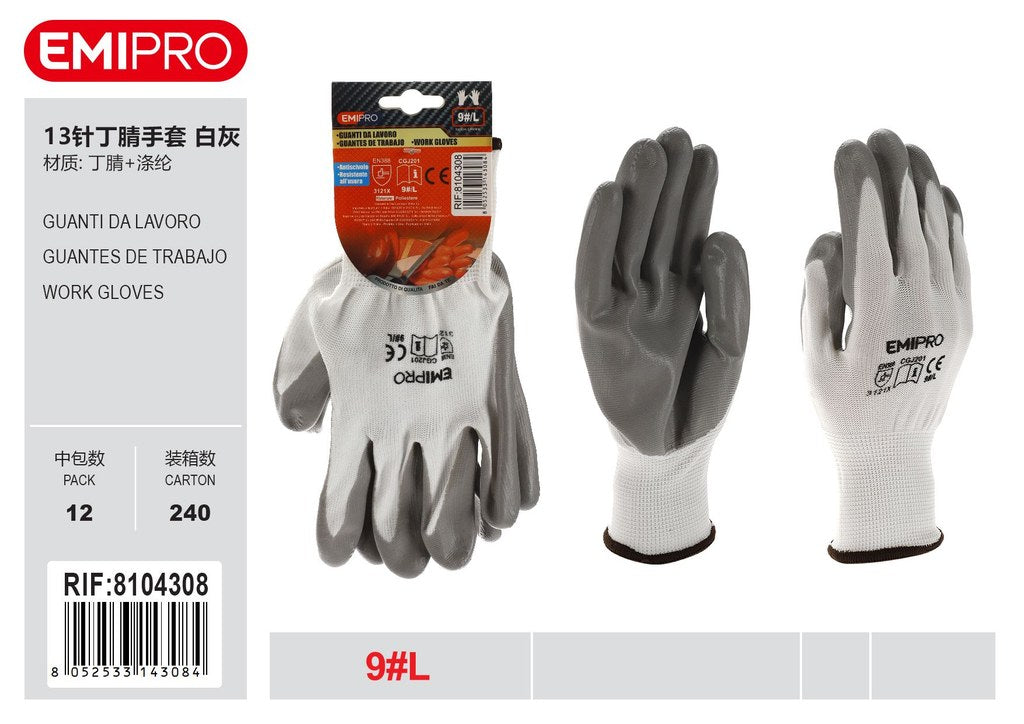 Guanti Da Lavoro In Nitrile L/9