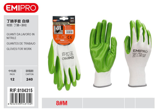 GUANTI DA LAVORO IN NITRILE M/8