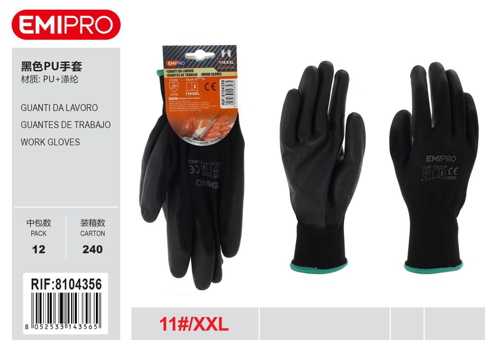 Guantiin Poliuretano Nero Xxl/11