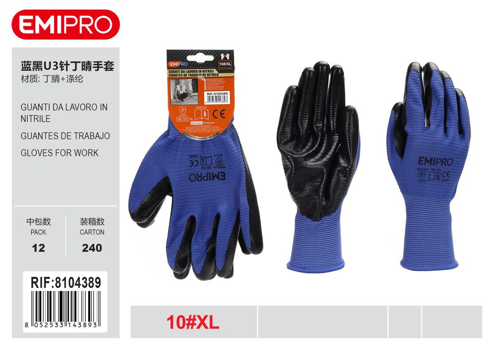 Guanti Da Lavoro In Nitrile Xl/10