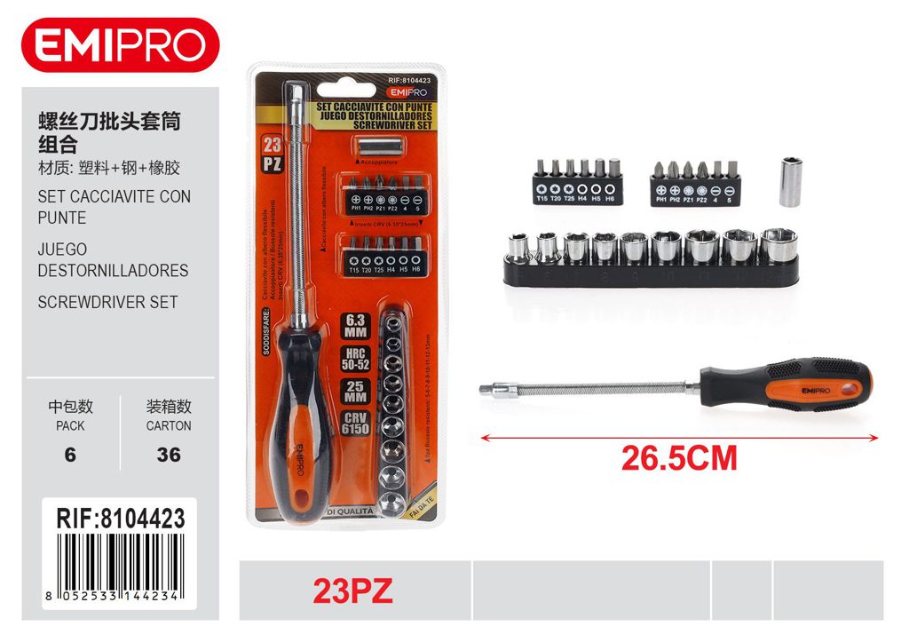 Set Cacciavite Con Punte 23Pz