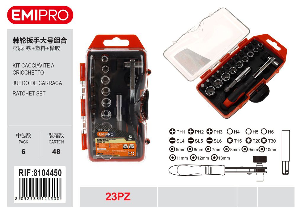 Kit Cacciavite A Cricchetto 23Pz