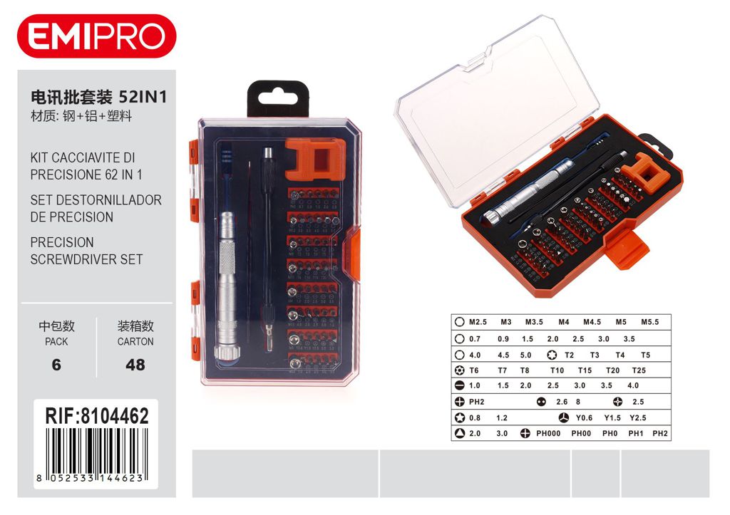 Kit Cacciavite Di Precisione 52 In 1