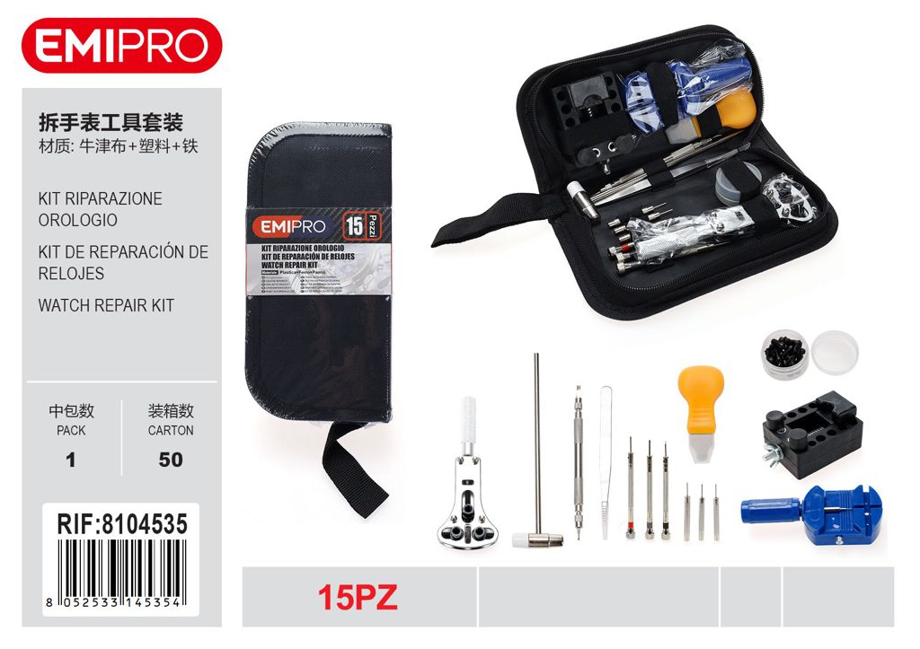 Kit Riparazione Orologio 15Pz