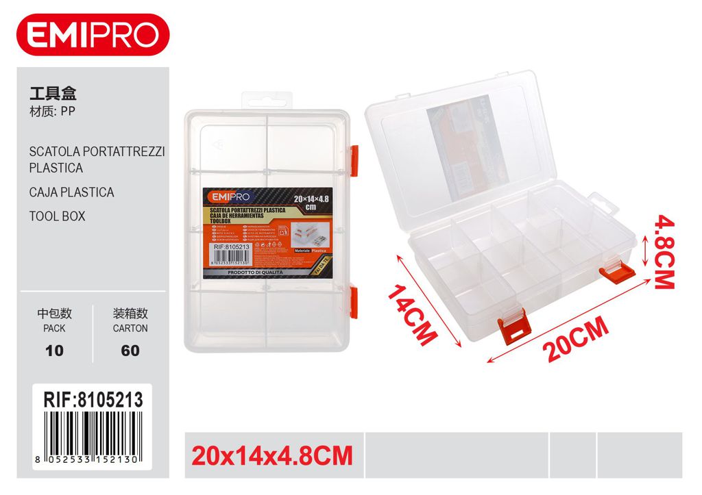 Scatola Portattrezzi Plastica 20*14*4.8cm
