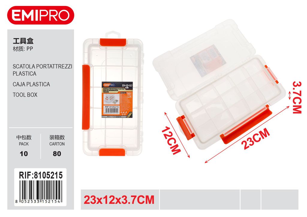 Scatola Portattrezzi Plastica 23*12*3.7cm