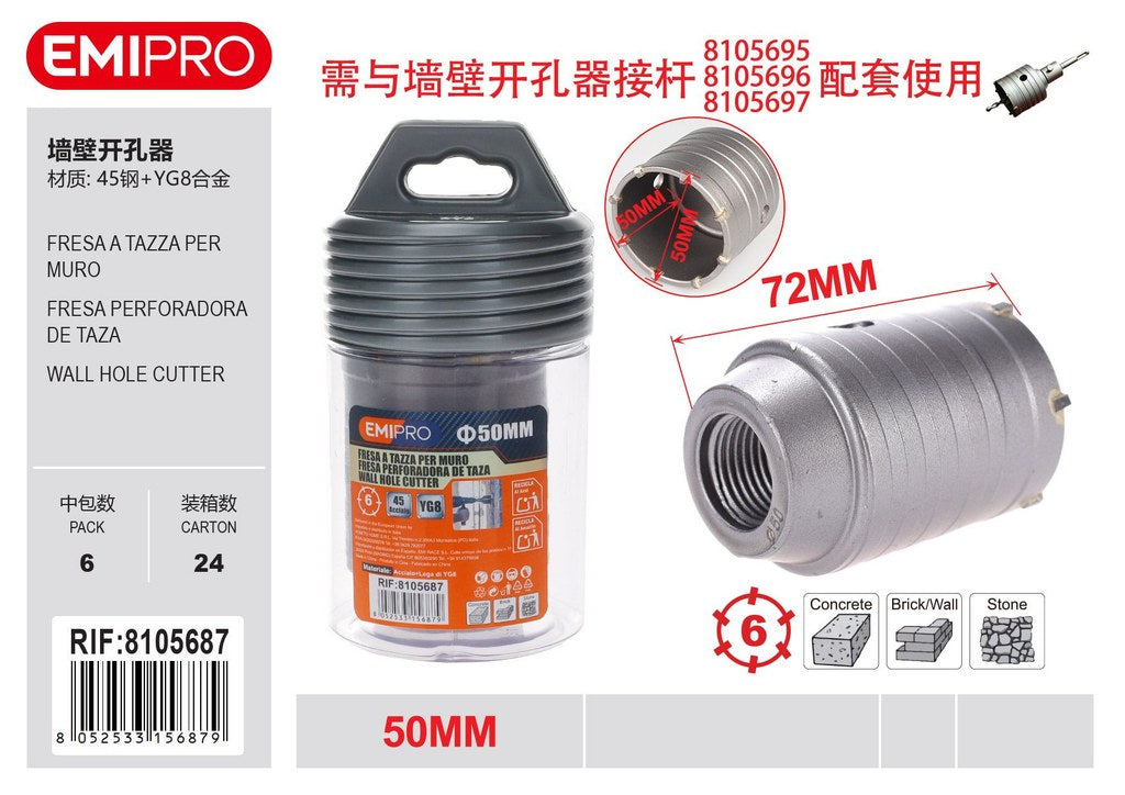 Fresa A Tazza Per Muro 50mm
