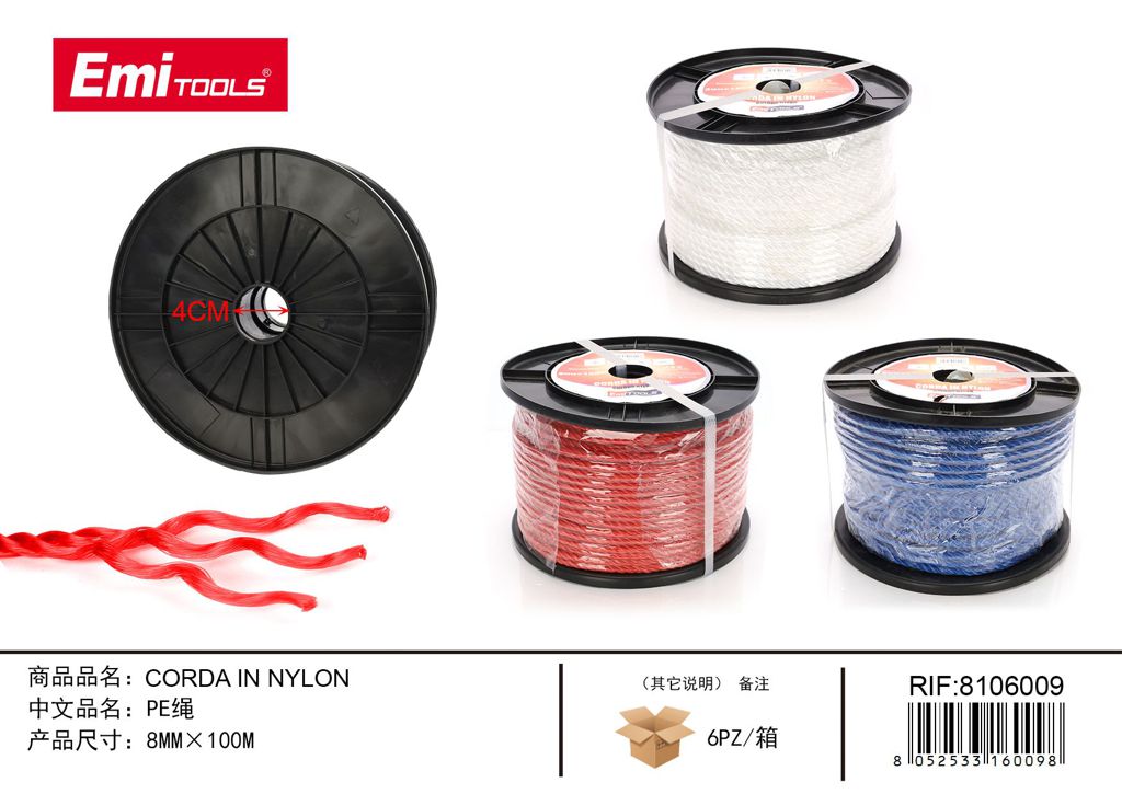 Corda In Nylon 8mm*100M