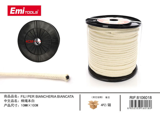 Filo Stendibiancheria Bianco 10mm*100M