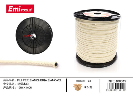 Filo Stendibiancheria Bianco 12mm*100M