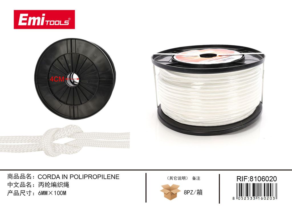 Corda In Polipropilene 6mm*100M