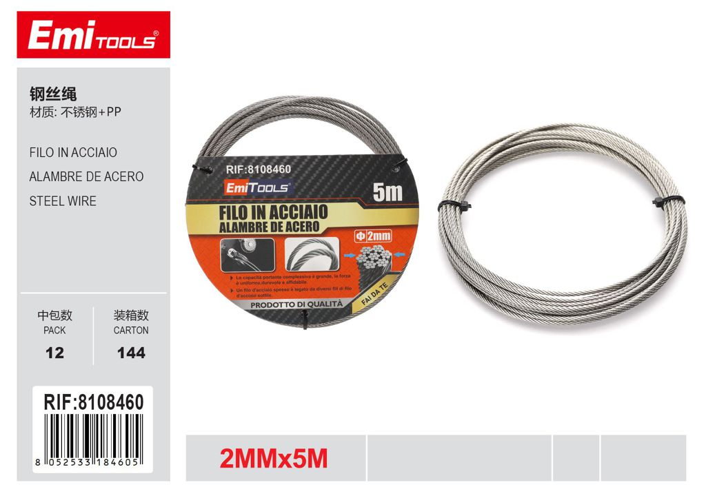 Filo In Acciaio 2mm*5M
