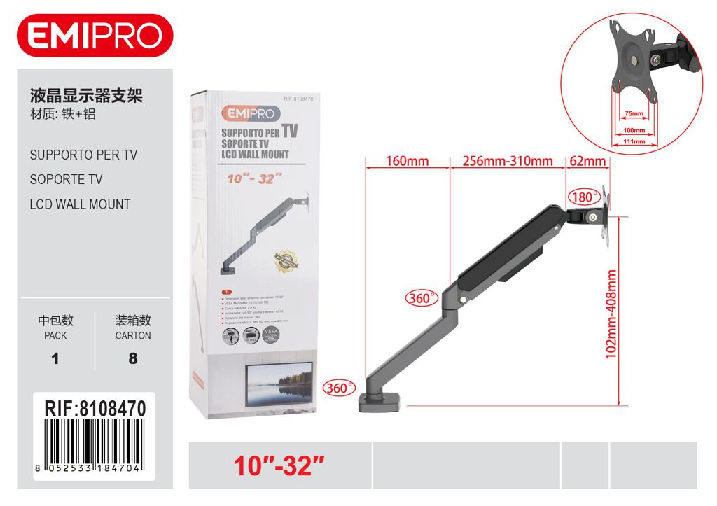 Supporto Per Monitor 10-32