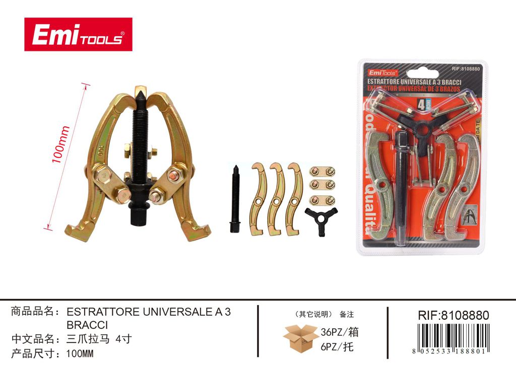 Estrattore Universale A 3 Bracci 100mm