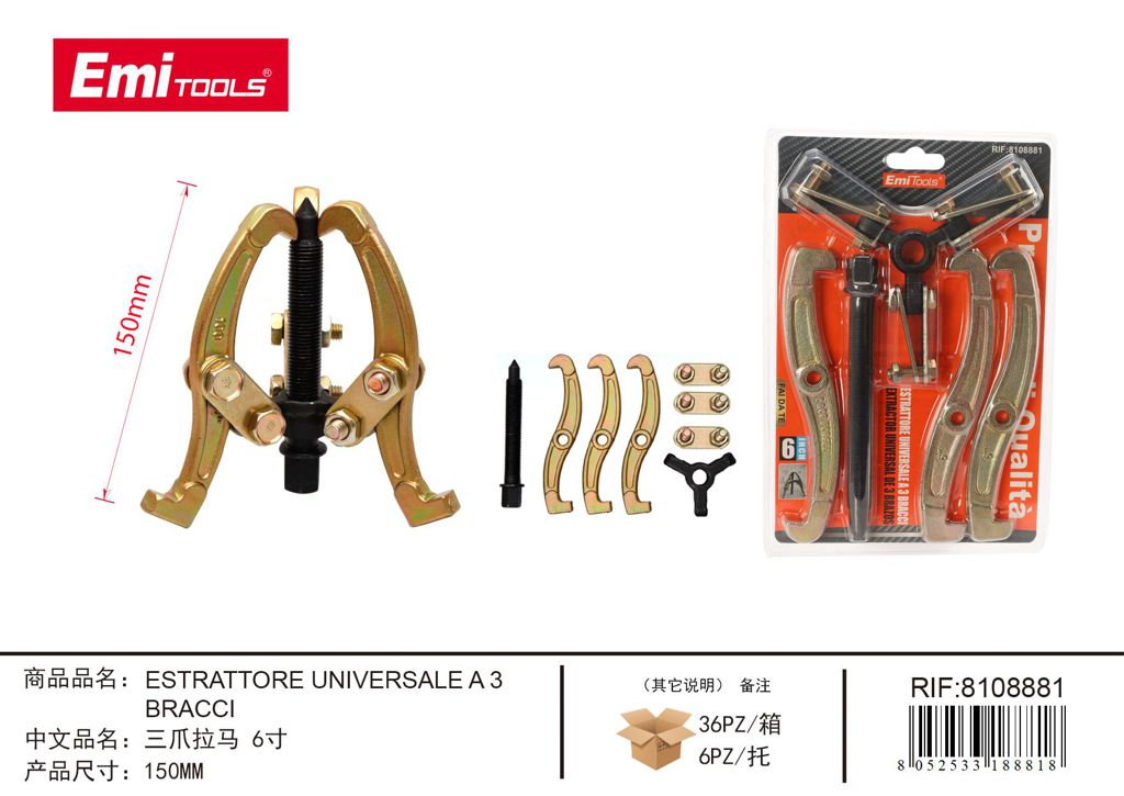 Estrattore Universale A 3 Bracci 150mm