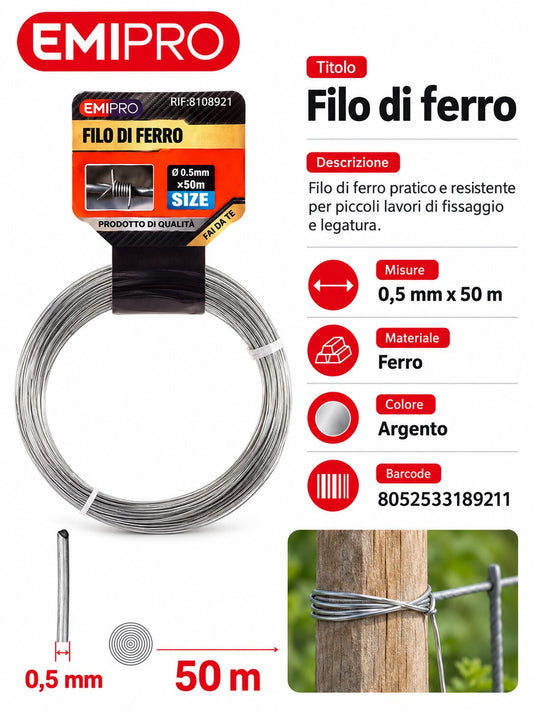 FILO DI FERRO 0.5MM*50M