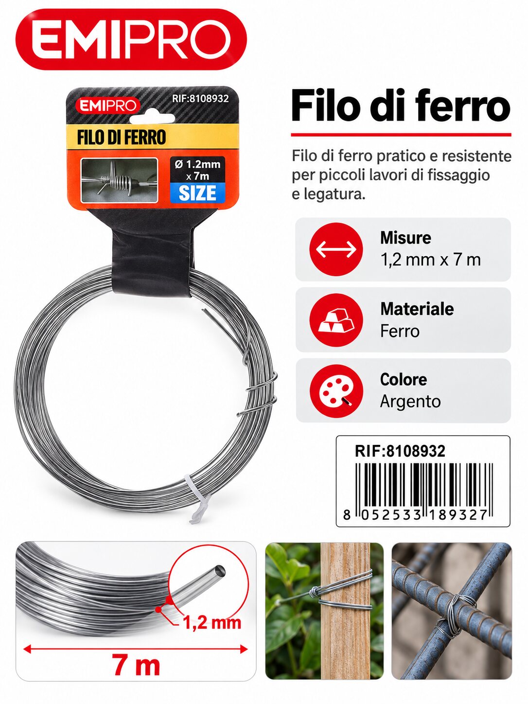 FILO DI FERRO 1.2MM*7M
