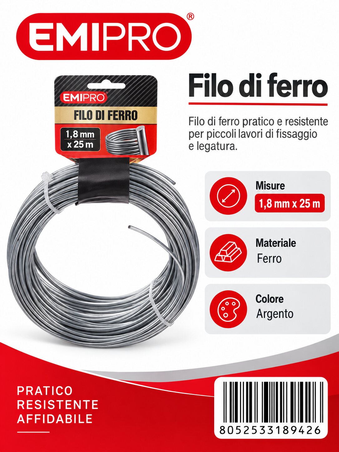 FILO DI FERRO 1.8MM*25M