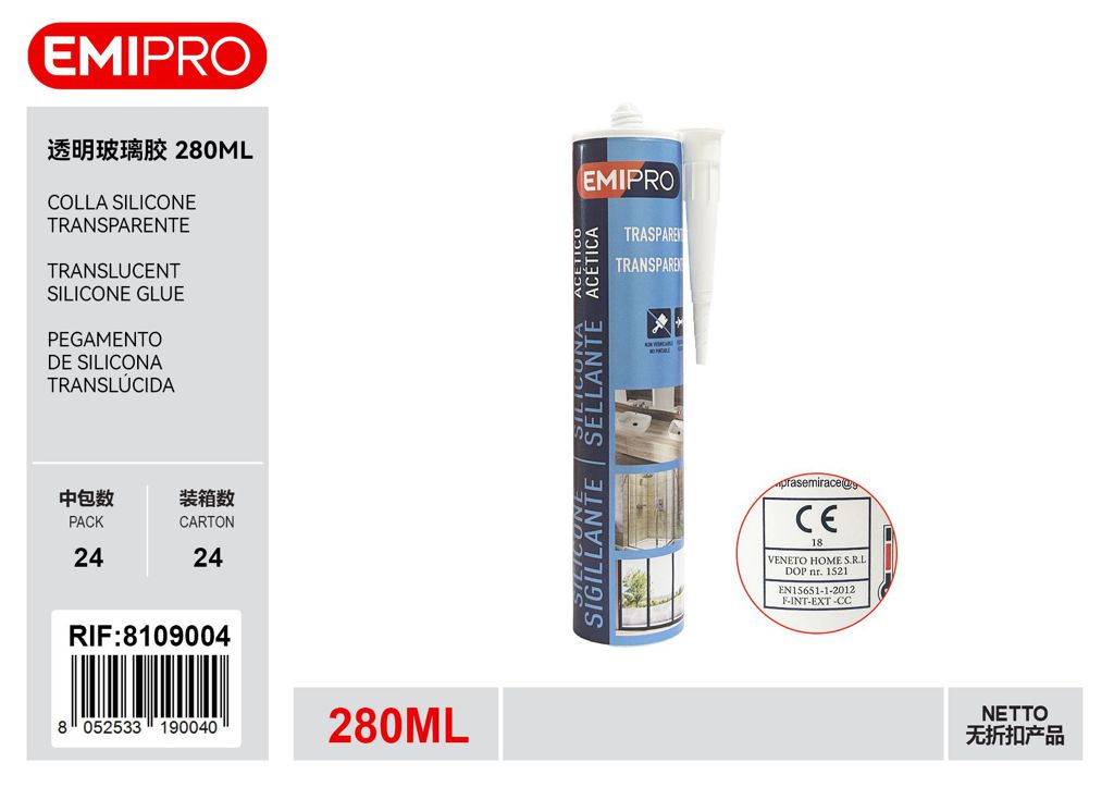Colla Silicone Transparente 280ml