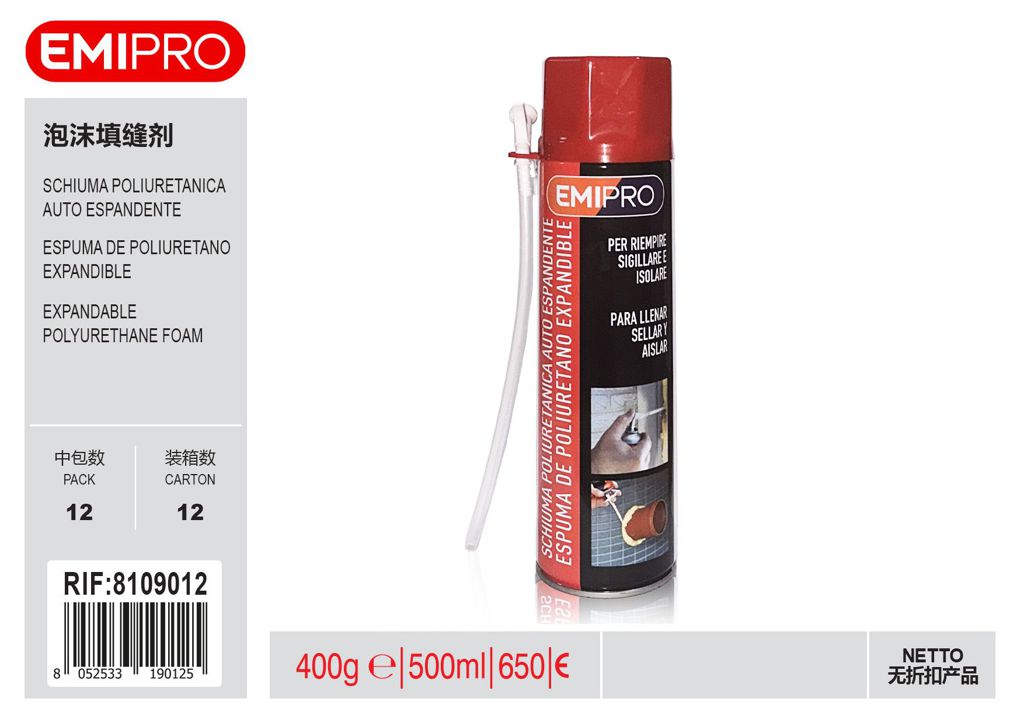 Schiuma Poliuretanica Auto Espandente 500ml