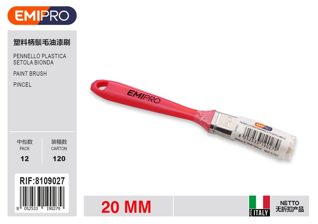 Pennello Plastica mm 20 Setola Bionda