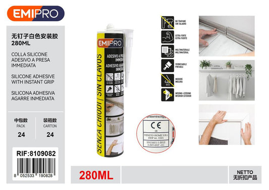 Colla Silicone Adesivo A Presa Immediata 280ml