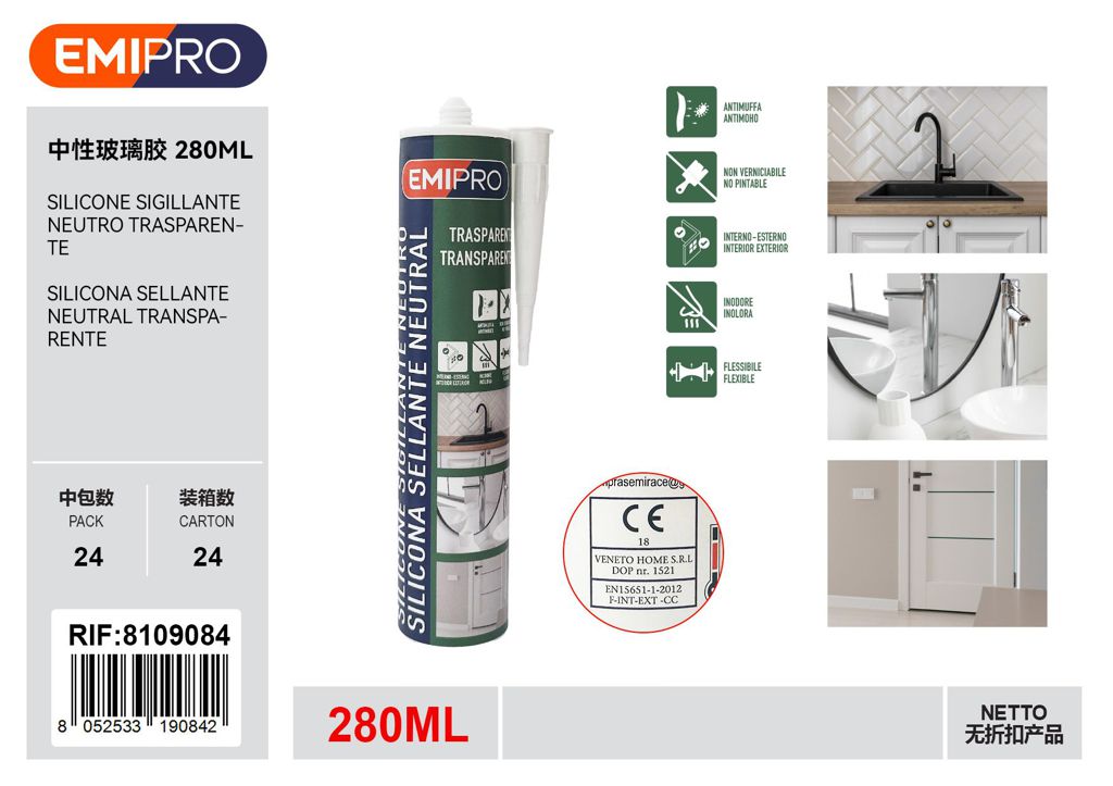 Colla Silicone Neutro 280ml