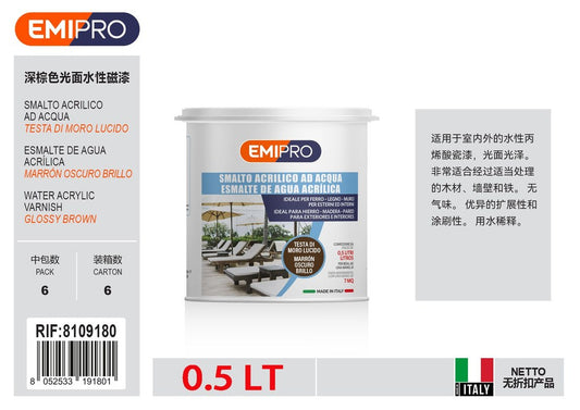 Smalto All'Acqua Lucido Testa Di Moro lt 0.500