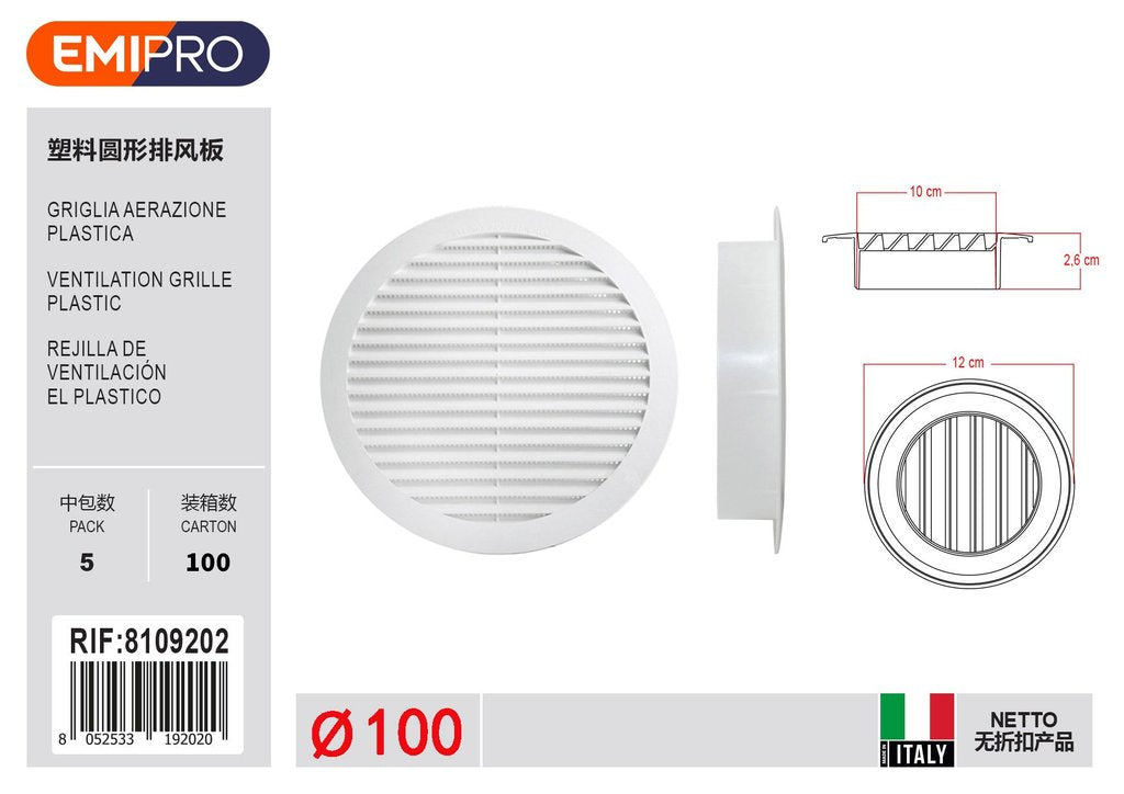 Griglia Aerazione Plastica D100