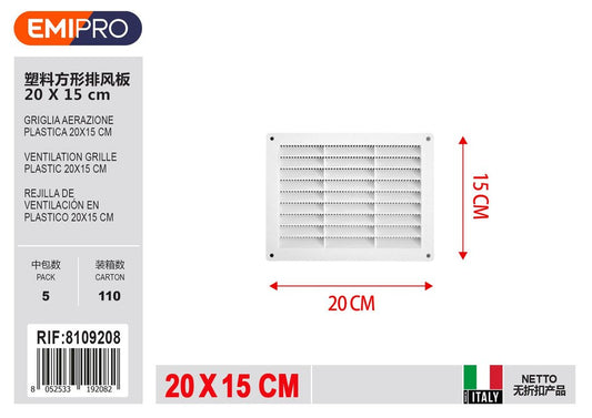 Griglia Aerazione Plastica 15*20