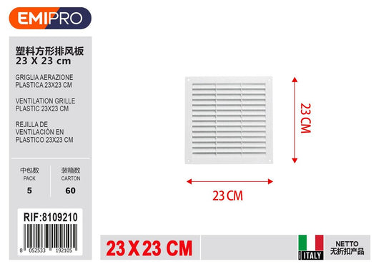 Griglia Aerazione Plastica 23*23