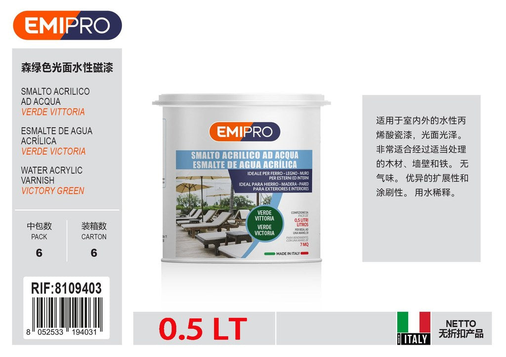 Smalto All'Acqua Lucido verde vittoria lt 0.5