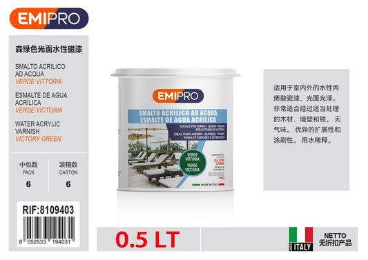 Smalto All'Acqua Lucido verde vittoria lt 0.5