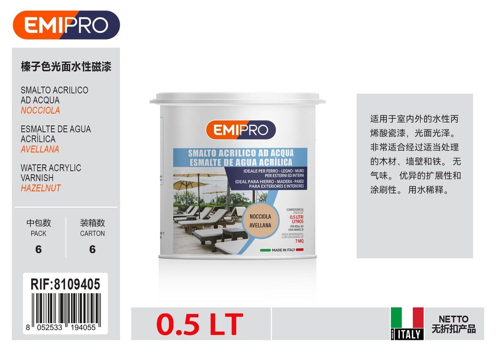 Smalto All'Acqua Lucido Nocciola lt 0.5