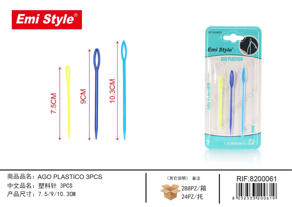 Ago Plastico 3Pcs