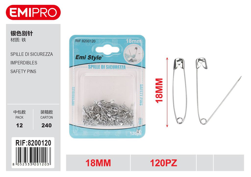Spille Di Sicurezza 18mm 120Pz