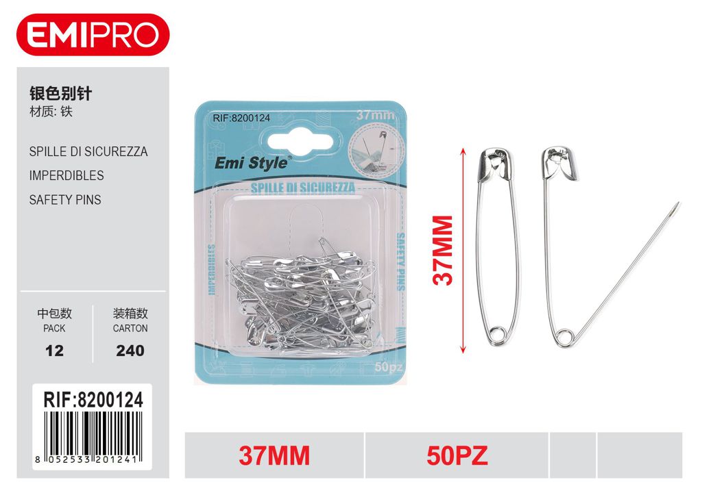 Spille Di Sicurezza 37mm 50Pz