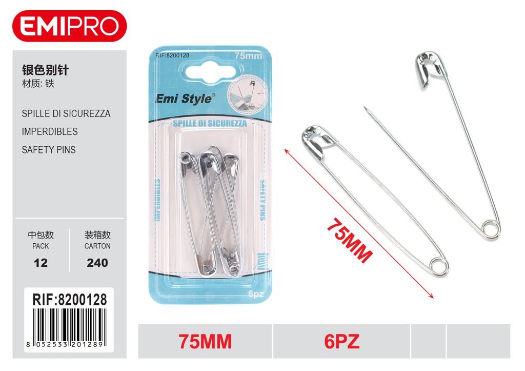 Spille Di Sicurezza 65mm 6Pz