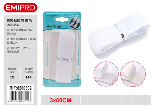velcro Con Adesive Bianco 3.0cm*60cm