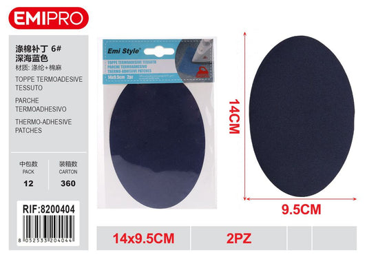 Toppe Termoadesive Tessuto Marino Scuro 14*9.5cm