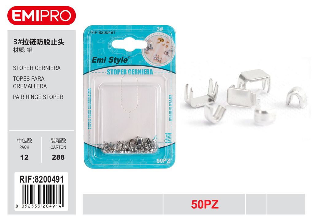 Stoper Cerniera 3# 50Paio